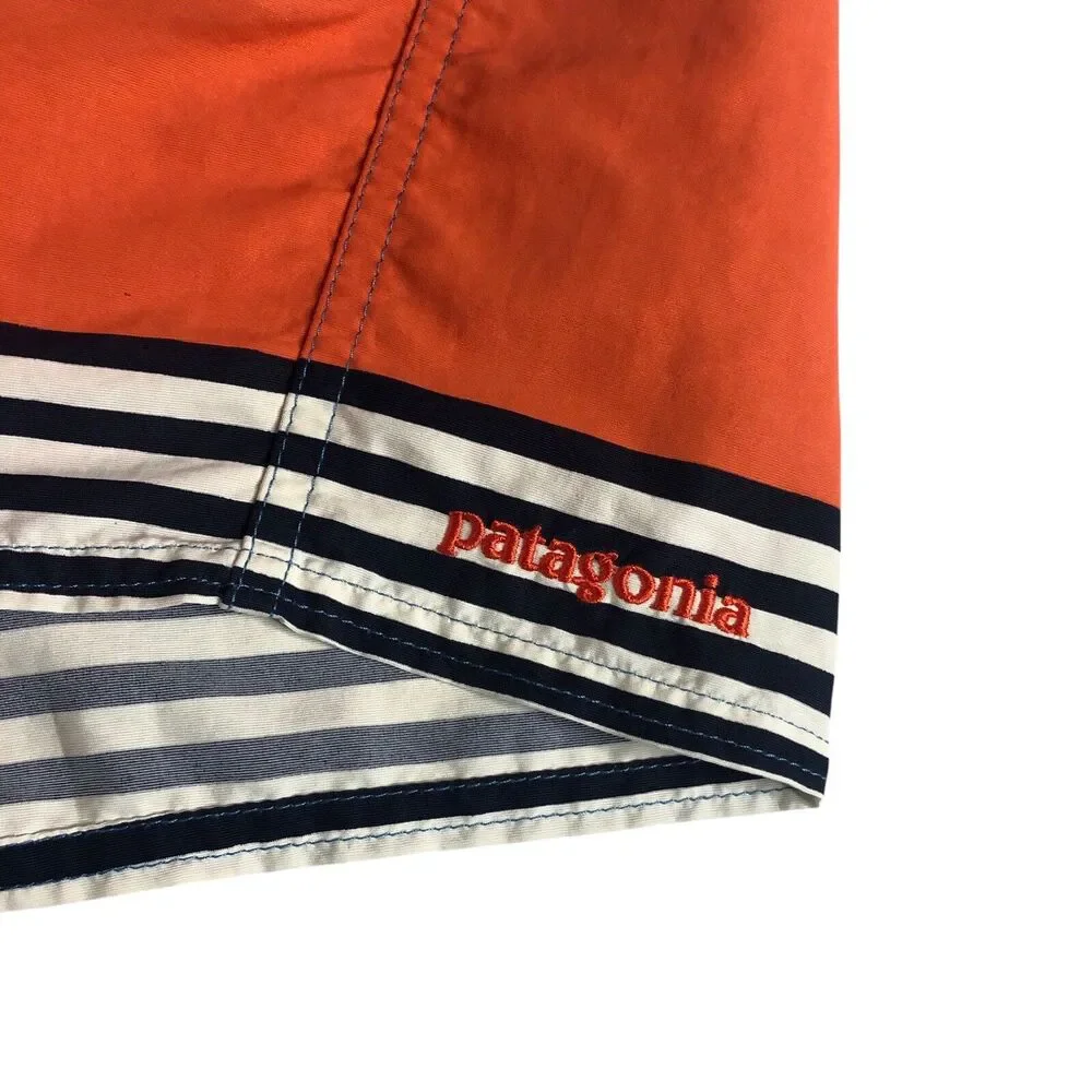 Patagonia‎ Wavefarer Board Shorts Mens 36 Fitz Stripe Catalyst Blue Swim Trunks
